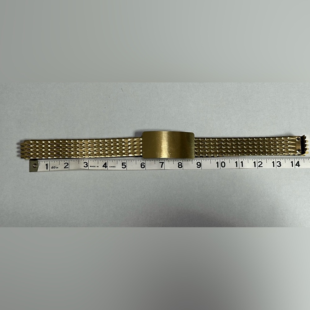 VTG 80s Stretch Gold Waist Cinch Belt OSFM *See Photos for Measurements - Picture 4 of 13